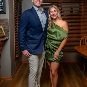 HELLO MOLLY-RUNAWAY CHARISMATA DRESS KHAKI MINI SZ M